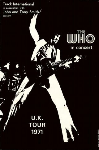 The Who 1971 Uk Tour Track Poster Linen Backed