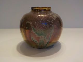 Vintage Antique Pewabic Arts & Crafts Pottery Iridescent Glaze Vase Detroit