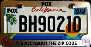 Beverly Hills 90210 Promotional License Plate And Frame