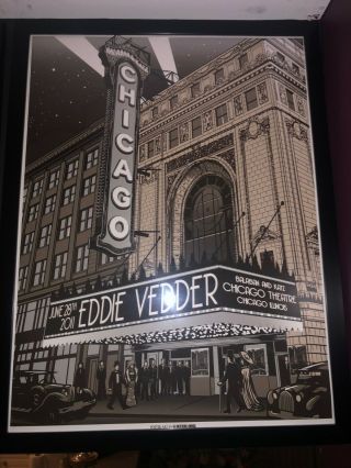 Eddie Vedder Chicago Theatre 2011 Munk One Concert Poster June 28 Pearl Jam