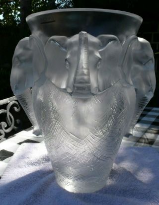 VERY rare and HUGE Lalique Vase,  Elephant Design, 4