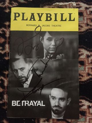 Tom Hiddleston And Cast Signed Betrayal Playbill