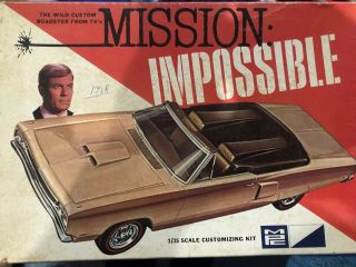 Vintage Mpc Mission Impossible Tv Show Custom Open Roadster Model Kit Car & Box