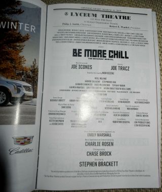 BE MORE CHILL THE BROADWAY MUSICAL OPENING NIGHT JOE ICONIS CAST SIGNED PLAYBILL 3