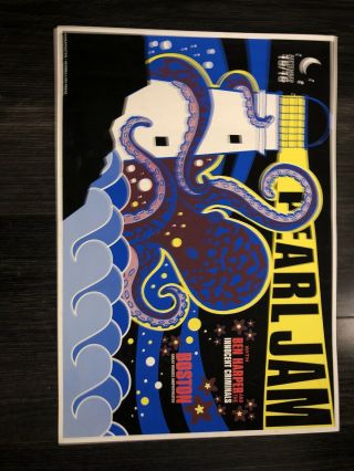 PEARL JAM POSTER GREATWOODS SEPT 15 - 16 BOSTON OCTOPUS RARE 2