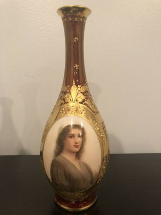 Antique Royal Vienna Porcelain Vase “ruth” Signed Wagner