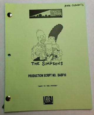 The Simpsons / Dan Greaney 1999 Tv Script,  Indian Casino " Bart To The Future "