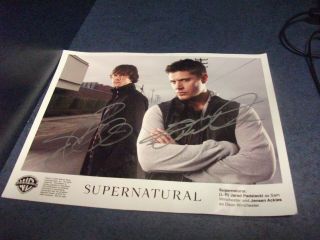 Supernatural - Tv Series - Promo Photo Autographed By Jared Padalecki - Jensen Ackles