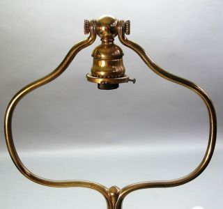 Fine Signed TIFFANY GILT BRONZE Floor Lamp w/ STEUBEN Shade c.  1910 antique 3