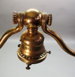 Fine Signed TIFFANY GILT BRONZE Floor Lamp w/ STEUBEN Shade c.  1910 antique 9
