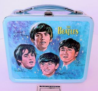 1964 ALADDIN THE BEATLES LUNCH BOX w NAME LABEL & TAG OLD STORE STOCK 10
