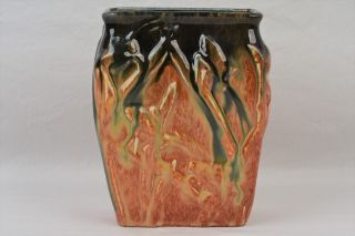 Muncie Pottery 1929 Black Peachskin Katydid Vase 194 - 6 Haley Design