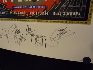 Kiss All 4 Band Signed Autograph 26x33 Lithograph Poster BAS Certified 2