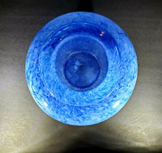 8 1/2 inches Carder era Signed Steuben 2683 Blue Cluthra Rose Jar 3