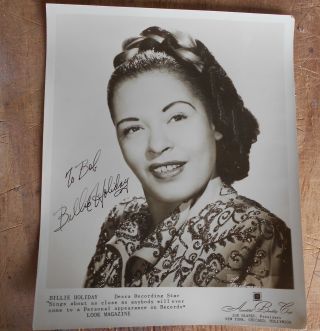 Vintage Autographed Photograph Billie Holiday Jazz Singer