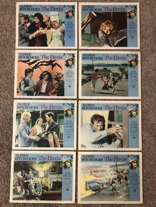 The Birds Lobby Cards Complete Set Of 8 (11 " X 14 ") - 1963 - Alfred Hitchcock