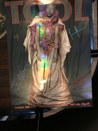 Tool Signed Autographed Poster Slc 10/18/19