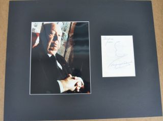 Alfred Hitchcock Photo & Signed Album Page Cut W/ Sketch With R R