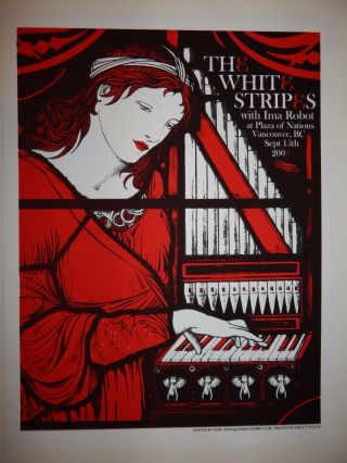 Rob Jones White Stripes Vancouver 2003 Concert Poster Jack White Rare