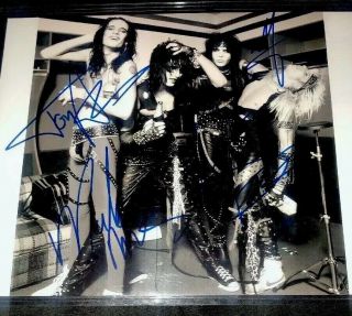 Motley Crue Full Band Signed 8x10 Photo Autograph Blue Ink Signed In Person