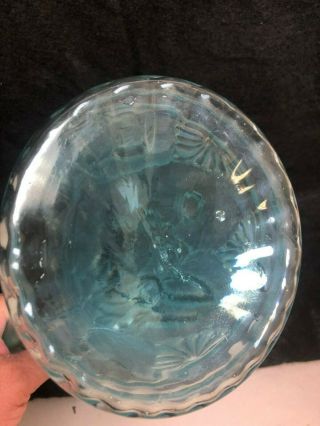 Rare Northwood Carnival Glass Ice Blue Poppy Pitcher 5