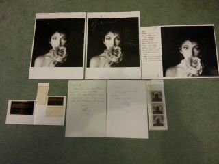 Kate Bush - Amended Artwork Instructions Proofs,  2 Autographed Notes