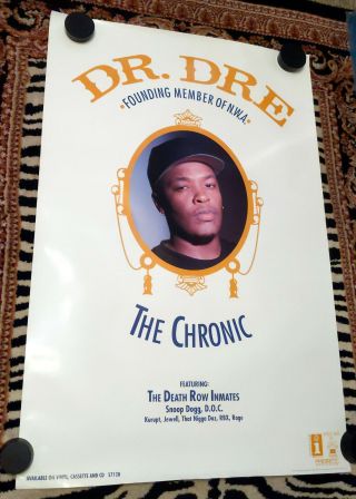 24x36 " Vintage Promo West Coast Rap Poster Dr.  Dre - The Chronic 1992 Ex Og Rare