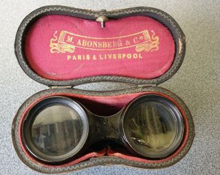 Antique Opera Glasses M Aronsberg & Co Liverpool With Case