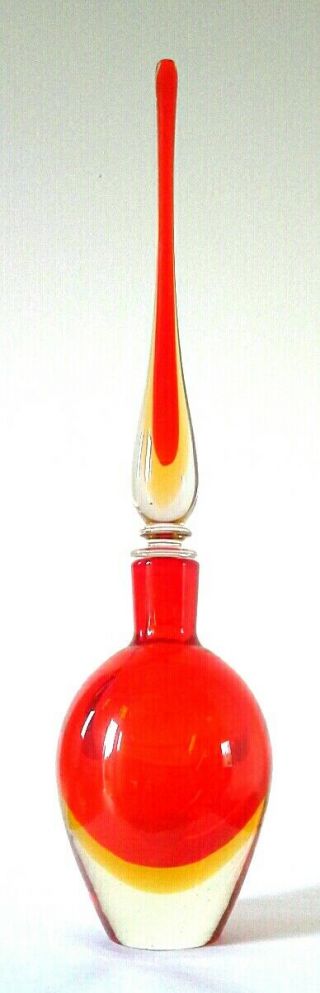Flavio Poli,  Seguso Murano Sommerso Glass Bottle & Stopper - 50cm