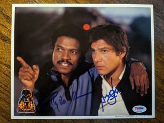 Harrison Ford Signed Star Wars 8x10 Billy Dee Williams Coolwaters Psa/dna