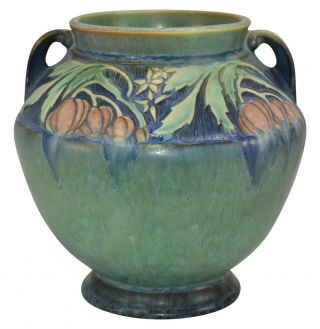 Roseville Pottery Baneda Green Ceramic Vase 591 - 6