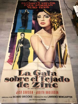 Cat On A Hot Tin Roof (mgm,  1959).  Spanish 3sh (35.  " X 79.  ") Aprox