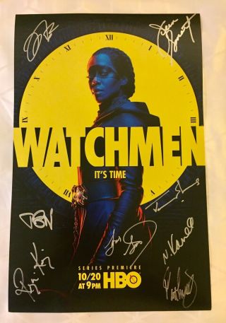 Cast Signed Watchmen 2019 Nycc Exclusive Poster Hbo Regina King Lois Gossett Jr