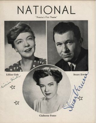 The Legendary Lillian Gish,  And Stuart Erwin Autographs,  In " Mr Sycamore " 1942