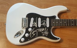 Theory Of A Deadman Rock Band Autographed / Signed Guitar W /