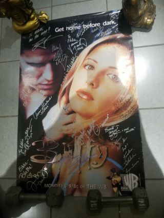 Buffy The Vampire Slayer Signed Poster James Marsters Michelle Julie Benz Amber