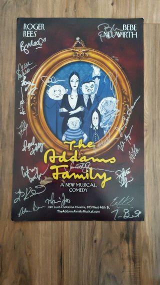The Addams Family Musical Signed Broadway Poster 14 X 22