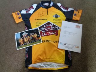 Paul Mccartney Autograph Signed 1999 Linda Mccartney Cycling Shirt& Photo Etc