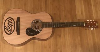 MERLE HAGGARD Signed Autographed NATURAL Acoustic Guitar w/, 2