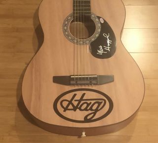 MERLE HAGGARD Signed Autographed NATURAL Acoustic Guitar w/, 3