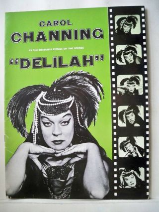 Delilah Souvenir Program Carol Channing / Steve Reeves Tryout Of The Vamp 1955