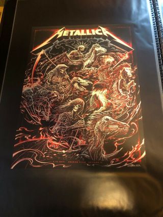 Metallica Miles Tsang Chicago Ap Poster Rare 2017 Only 30 Made