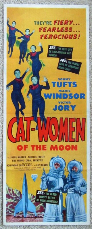 Cat Women Of The Moon 1953 Insrt Movie Poster Fld Ex