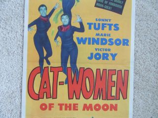 CAT WOMEN OF THE MOON 1953 INSRT MOVIE POSTER FLD EX 3