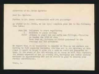 Beatles ULTRA RARE ' BRIAN EPSTEIN ' SIGNED DOCUMENT FROM THE EARLY 1960s 3