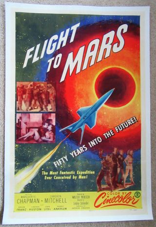 Flight To Mars 1951 1sht Movie Poster Linen Ex