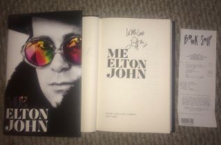 ELTON JOHN SIGNED ME AUTOBIOGRAPHY BOOK VERY RARE FROM L.  A.  SIGNING PROOF 2