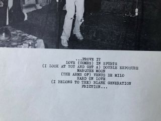 Rare Televison CBGB Poster 1974 Richard Hell CBGB Punk Tom Verlaine 2