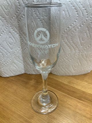 Blizzard Overwatch Release Employee Exclusive Champagne Flute 05.  24.  16 2