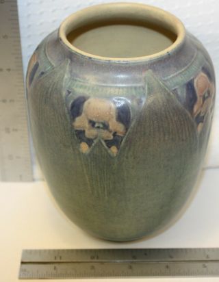 Newcomb College Pottery Vase Matte Blue Green Rare Joseph Fortune Meyer Piece 3